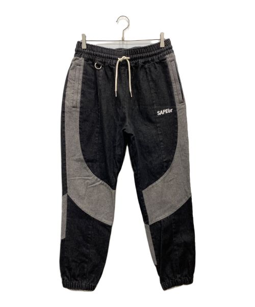 SAPEur（サプール）SAPEur (サプール) Denim Track Pants ブラック サイズ:ｘ-LARGEの古着・服飾アイテム