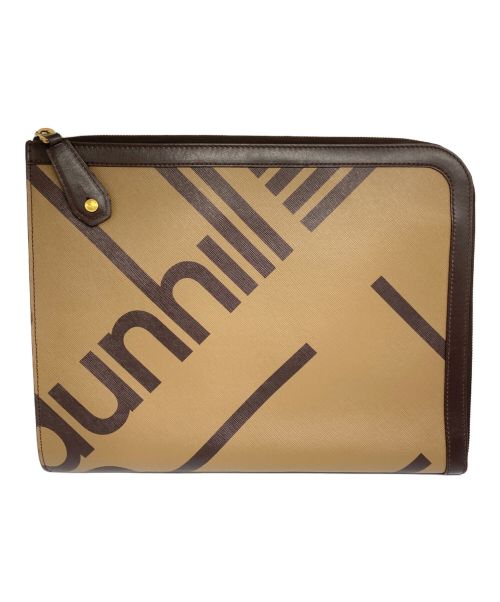 dunhill（ダンヒル）dunhill (ダンヒル) ラゲッジキャンバスクラッチバック ブラウンの古着・服飾アイテム