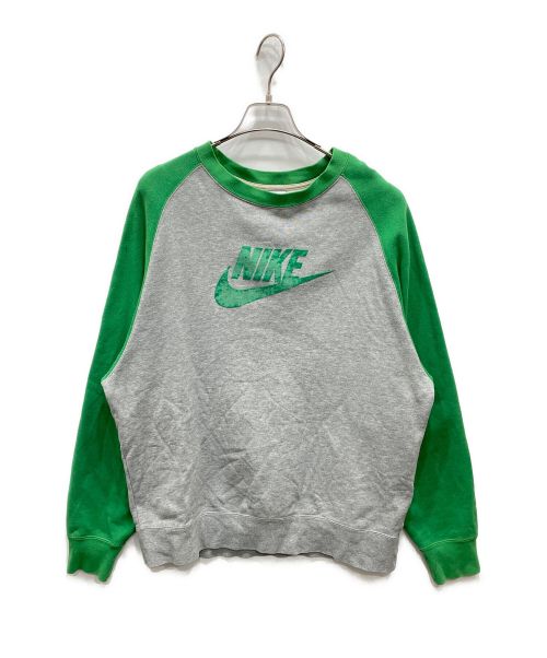 NIKE（ナイキ）NIKE (ナイキ) ラグランスウェット グレー×グリーン サイズ:Lの古着・服飾アイテム