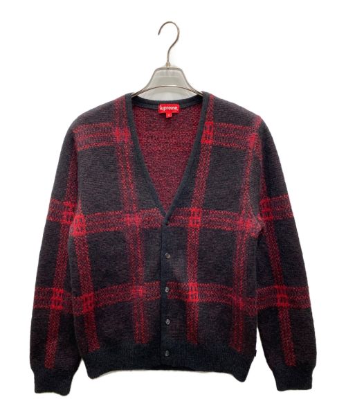 SUPREME（シュプリーム）Supreme (シュプリーム) 14AW Plaid Mohair Cardigan ブラック×レッド サイズ:Mの古着・服飾アイテム