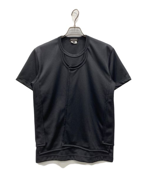 COMME des GARCONS HOMME PLUS（コムデギャルソンオムプリュス）COMME des GARCONS HOMME PLUS (コムデギャルソンオムプリュス) DOUBLE LAYER TEE ブラック サイズ:Ｍの古着・服飾アイテム