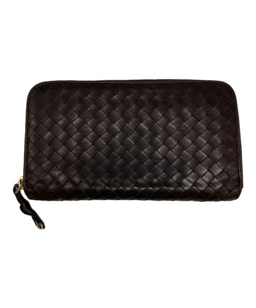 BOTTEGA VENETA（ボッテガベネタ）BOTTEGA VENETA (ボッテガベネタ) イントレチャート長財布 ブラウンの古着・服飾アイテム