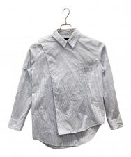 YUKI HASHIMOTO (ユウキハシモト) CROSSOVER LONG SLEEVE OFFICER SHIRTS ブルー サイズ:46