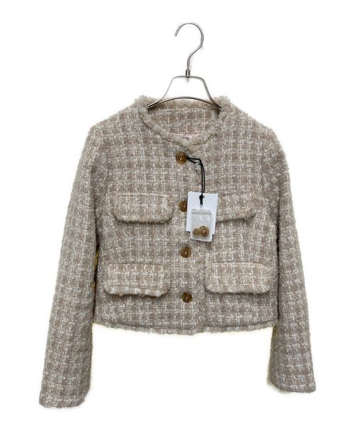 HER LIP TO（ハーリップトゥ）HER LIP TO (ハーリップトゥ) Wool-Blend Fancy Tweed Jacket ベージュ サイズ:Sの古着・服飾アイテム