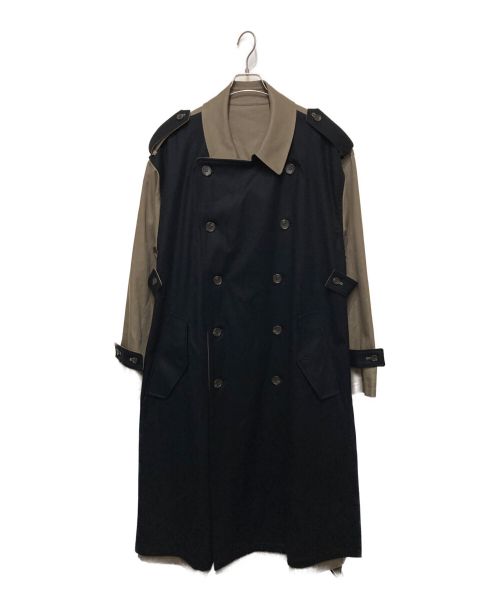 stein（シュタイン）stein (シュタイン) OVERSIZED DOUBLE LAPELLED TRENCH COAT ベージュ×ブラック サイズ:Mの古着・服飾アイテム