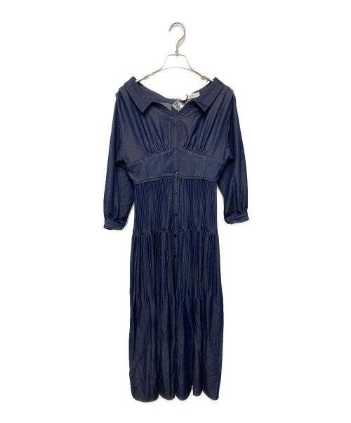 HER LIP TO（ハーリップトゥ）HER LIP TO (ハーリップトゥ) Pleated Open Shirt Dress インディゴ サイズ:Sの古着・服飾アイテム