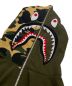 中古・古着 A BATHING APE (アベイシングエイプ) ナイロン切替シャークジップアップパーカー カーキ サイズ:XL：24800円