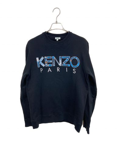 【中古・古着通販】KENZO (ケンゾー) ロゴ刺繍スウェット ブラック