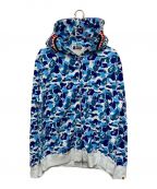 A BATHING APEアベイシングエイプ）の古着「ABC Camo Shark Full Zip Hoodie」｜ブルー