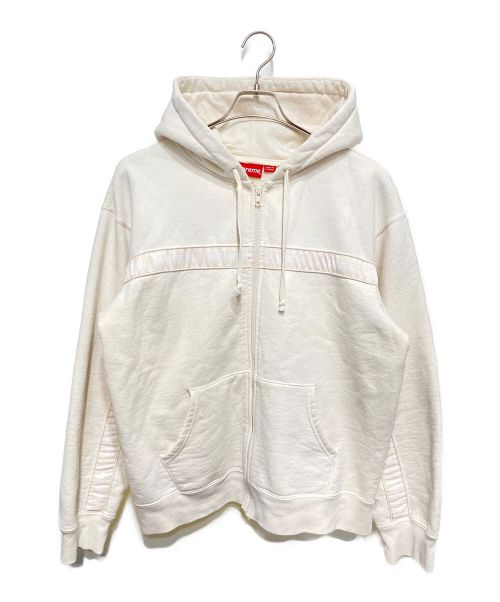 SUPREME（シュプリーム）SUPREME (シュプリーム) Text Stripe Zip Up Hooded Sweatshirt アイボリー サイズ:Mの古着・服飾アイテム