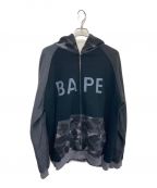 BAPE BY A BATHING APEベイプバイアベイシングエイプ）の古着「ジップパーカー」｜ブラック×グレー