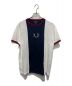 FRED PERRY（フレッドペリー）の古着「Central Stripe T-Shirt」｜ホワイト×ネイビー