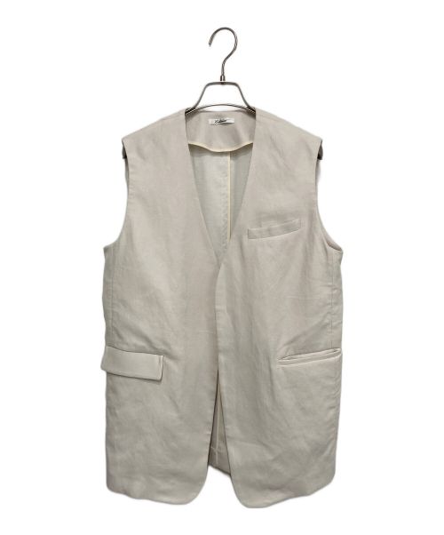 Enchainement（アンシェヌマン）Enchainement (アンシェヌマン) C/L Pique Gilet ホワイト サイズ:FREEの古着・服飾アイテム