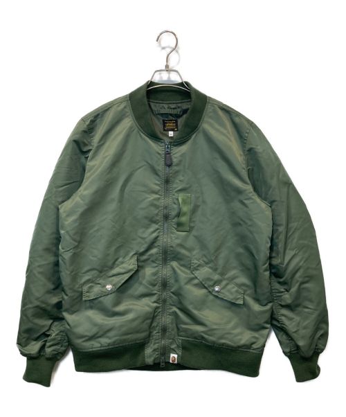 A BATHING APE（アベイシングエイプ）A BATHING APE (アベイシングエイプ) ボンバージャケット オリーブ サイズ:XLの古着・服飾アイテム