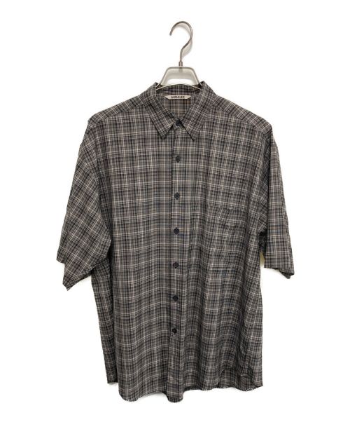 AURALEE（オーラリー）AURALEE (オーラリー) WASHABLE SUPER LIGHT WOOL CHECK HALF SLEEVED SHIRTS ベージュ サイズ:SIZE5の古着・服飾アイテム