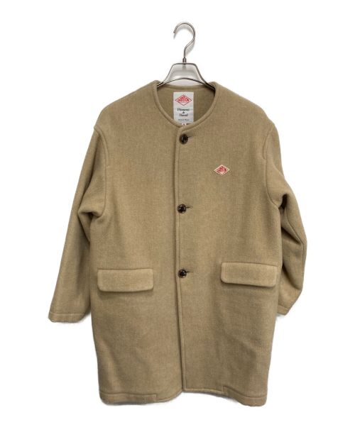 DANTON（ダントン）DANTON (ダントン) WOOL LIGHT PILE ノーカラーロングコート ベージュ サイズ:Sの古着・服飾アイテム