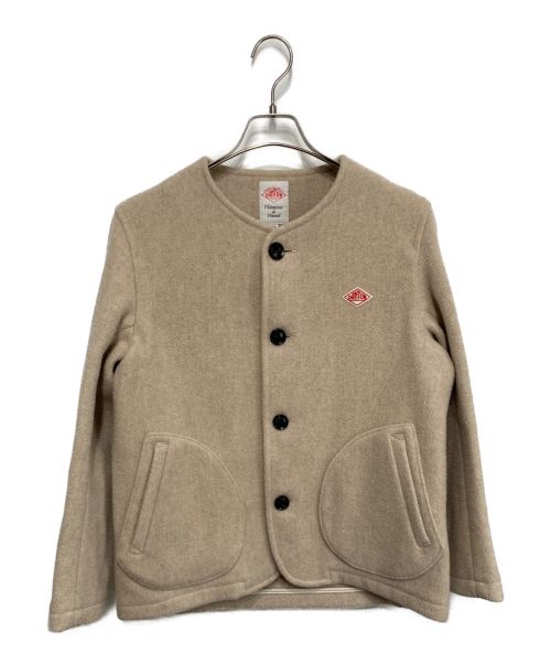 DANTON（ダントン）DANTON (ダントン) WOOL MOSSER ノーカラージャケット ベージュ サイズ:Mの古着・服飾アイテム