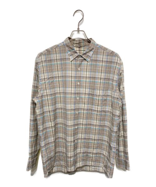 AURALEE（オーラリー）AURALEE (オーラリー) SUPER LIGHT WOOL CHECK SHIRTS ベージュ サイズ:4の古着・服飾アイテム