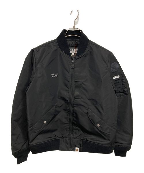 URSUS BAPE（アーサスベイプ）URSUS BAPE (アーサスベイプ) URSUS NYLON LOOSE FIT MA-1 JACKE ブラック サイズ:Sの古着・服飾アイテム