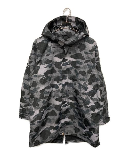 A BATHING APE（アベイシングエイプ）A BATHING APE (アベイシングエイプ) 畜光カモフラージュ柄ナイロンコート グレー サイズ:Lの古着・服飾アイテム