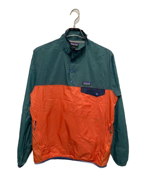 Patagonia（パタゴニア）Patagonia (パタゴニア) Houdini Snap-T Pullover グリーン×オレンジ サイズ:Sの古着・服飾アイテム