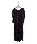 HER LIP TOハーリップトゥ）の古着「Roanne Over Check Dress」｜ブラウン