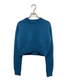 AURALEE（オーラリー）の古着「WOOL BABY CAMEL BRUSHED YARN KNIT SHORT P/O」｜ブルー