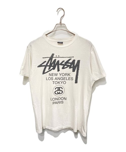 stussy（ステューシー）stussy (ステューシー) ワールドツアーTシャツ ホワイト サイズ:Mの古着・服飾アイテム