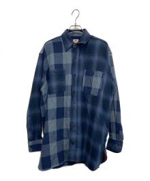 SUGAR CANE×BEAMS（シュガーケーン×ビームス）の古着「別注 Crazy Flannel Cheak Shirt」｜ネイビー