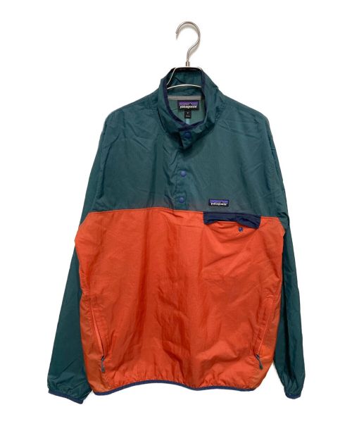 Patagonia（パタゴニア）Patagonia (パタゴニア) Houdini Snap-T Pullover グリーン×オレンジ サイズ:Mの古着・服飾アイテム