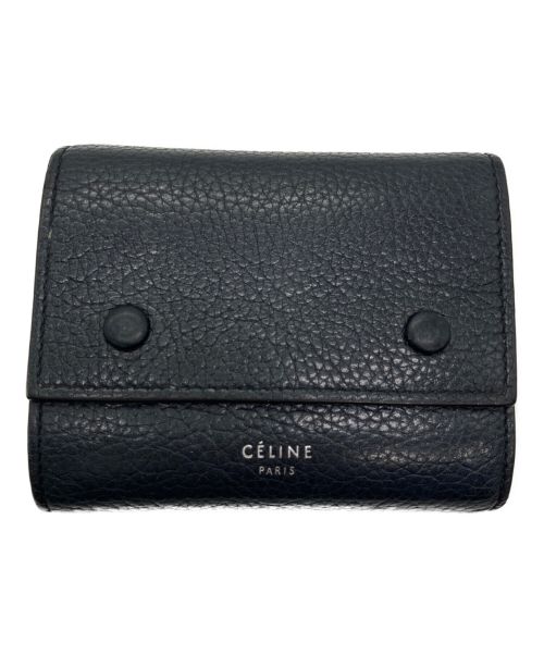 CELINE（セリーヌ）CELINE (セリーヌ) 3つ折り財布 ネイビー×イエロー サイズ:なしの古着・服飾アイテム