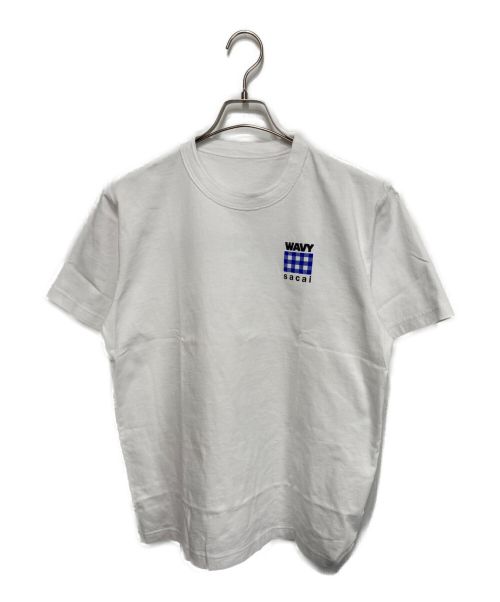 sacai（サカイ）sacai (サカイ) WAVY-T-shirt ホワイト サイズ:3の古着・服飾アイテム