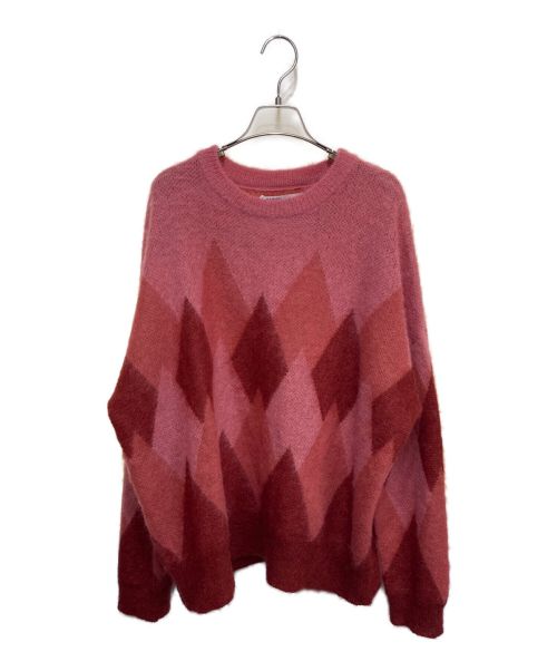 DAIRIKU（ダイリク）DAIRIKU (ダイリク) Argyle Mohair Pullover Knit ピンク サイズ:Mの古着・服飾アイテム