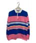 PALACE（パレス）の古着「BIG STRIPE RUGBY TOP」｜ブルー×ピンク