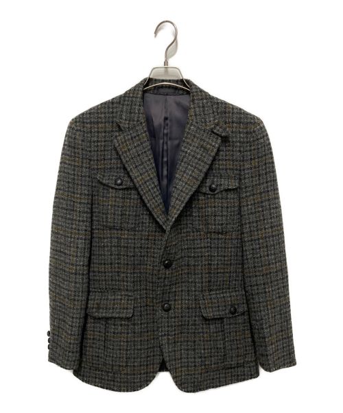 Harris Tweed（ハリスツイード）Harris Tweed (ハリスツイード) UNIQLO (ユニクロ) ウールテーラードジャケット グレー サイズ:Mの古着・服飾アイテム