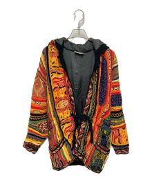 Coogi（クージー）の古着「3Dニットフードカーディガン」｜マルチカラー