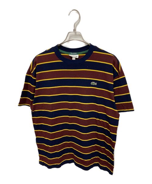 LACOSTE（ラコステ）LACOSTE (ラコステ) ボーダーTシャツ ネイビー×ブラウン サイズ:US Sの古着・服飾アイテム