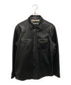 Schottショット）の古着「LAMB LEATHER WESTERN SHIRT」｜ブラック