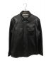 Schott（ショット）の古着「LAMB LEATHER WESTERN SHIRT」｜ブラック