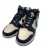 NIKEナイキ）の古着「DUNK HI RETRO EMB "PEARL WHITE & WASHED TEAL"」｜ブラック×ホワイト