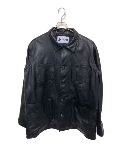 Schott（ショット）Schott (ショット) LAMB LEATHER COVERALL JKT ブラック サイズ:2XLの古着・服飾アイテム