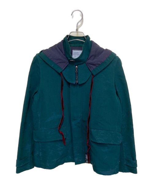 SHAREEF（シャリーフ）SHAREEF (シャリーフ) GROSGRAIN JQ HOODED BLOUSON グリーン サイズ:1の古着・服飾アイテム