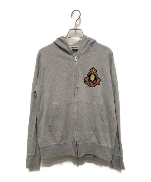 A BATHING APE（アベイシングエイプ）A BATHING APE (アベイシングエイプ) ワッペンジップパーカー グレー サイズ:Sの古着・服飾アイテム