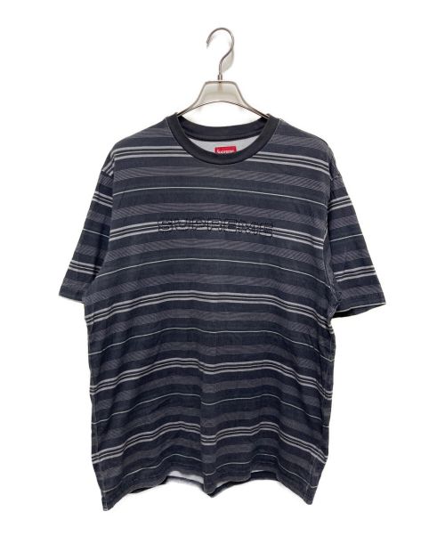 SUPREME（シュプリーム）Supreme (シュプリーム) Dash Stripe S/S Top グレー サイズ:Lの古着・服飾アイテム