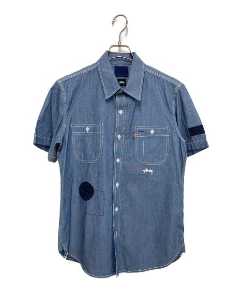 LEVI'S（リーバイス）LEVI'S (リーバイス) stussy (ステューシー) 半袖シャツ ブルー サイズ:Mの古着・服飾アイテム