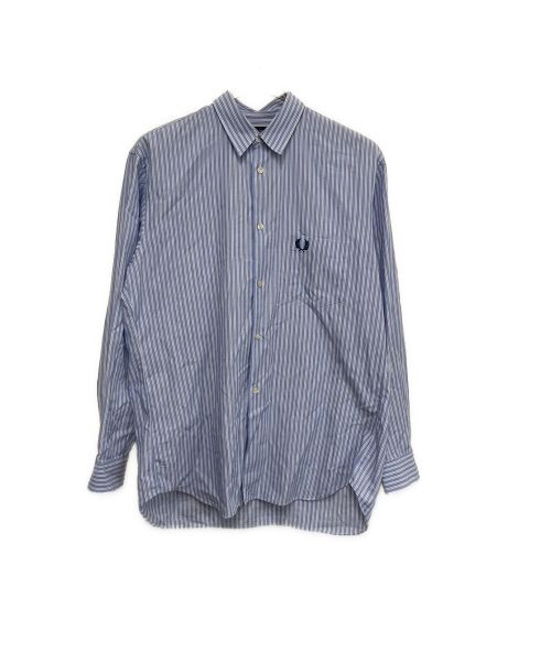 FRED PERRY（フレッドペリー）FRED PERRY (フレッドペリー) COMME des GARCONS SHIRT (コムデギャルソンシャツ) ストライプシャツ ブルー サイズ:Mの古着・服飾アイテム