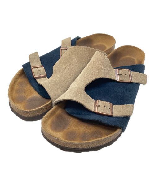 BIRKENSTOCK（ビルケンシュトック）BIRKENSTOCK (ビルケンシュトック) ZURICH ベージュ×ネイビー サイズ:26の古着・服飾アイテム