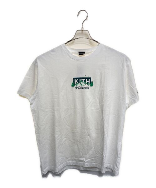 KITH（キス）KITH (キス) Columbia (コロンビア) LANDSCAPE CLASSIC LOGO TEE ホワイト×グリーン サイズ:XL 未使用品の古着・服飾アイテム