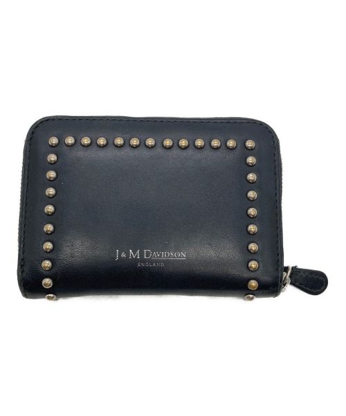 J&M DAVIDSON（ジェイ＆エム デヴィッドソン）J&M DAVIDSON (ジェイ＆エム デヴィッドソン) MINI ZIP PURSE ミニ ジップ パース ウィズ スタッズ ブラックの古着・服飾アイテム