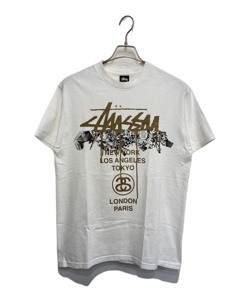 stussy（ステューシー）stussy (ステューシー) ワールドツアーTシャツ ホワイト サイズ:Mの古着・服飾アイテム